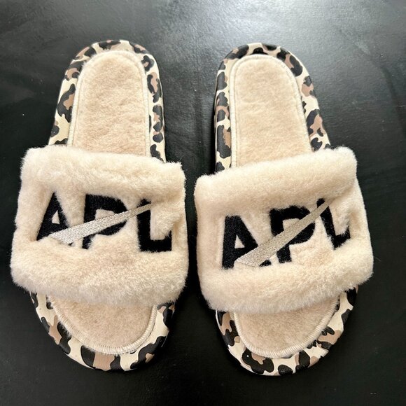 APL Women’s Shearling Slide – Parchment/Black/Leopard - Picture 2 of 5